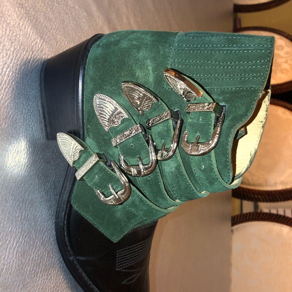 Toga Pulla Green Calf Half Leather Half Suede Boot - Picture 6 of 6